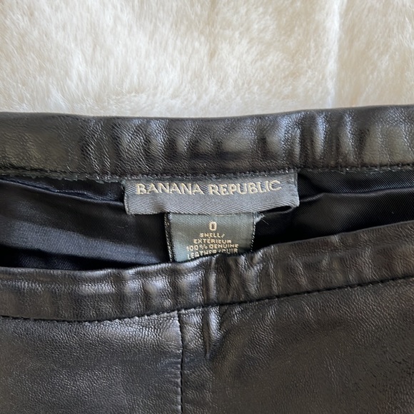 Vintage Y2K 90s Banana Republic super buttery soft leather capri pants 0 - Picture 5 of 7